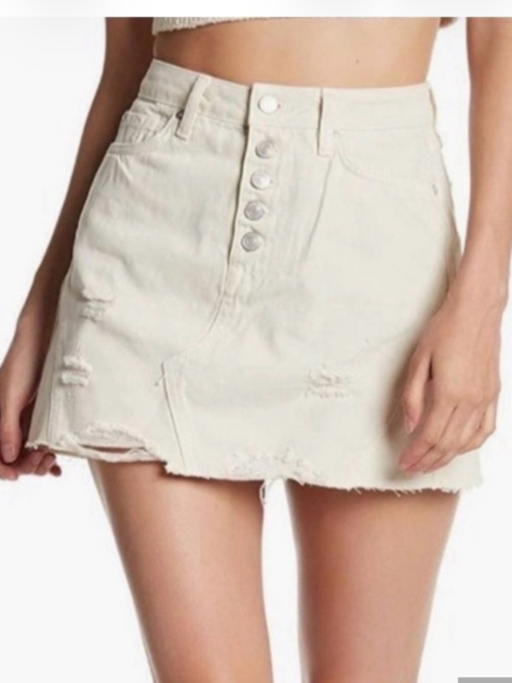 We the free denim distressed Free People Worn White
Denim Mini Skirt fall boho